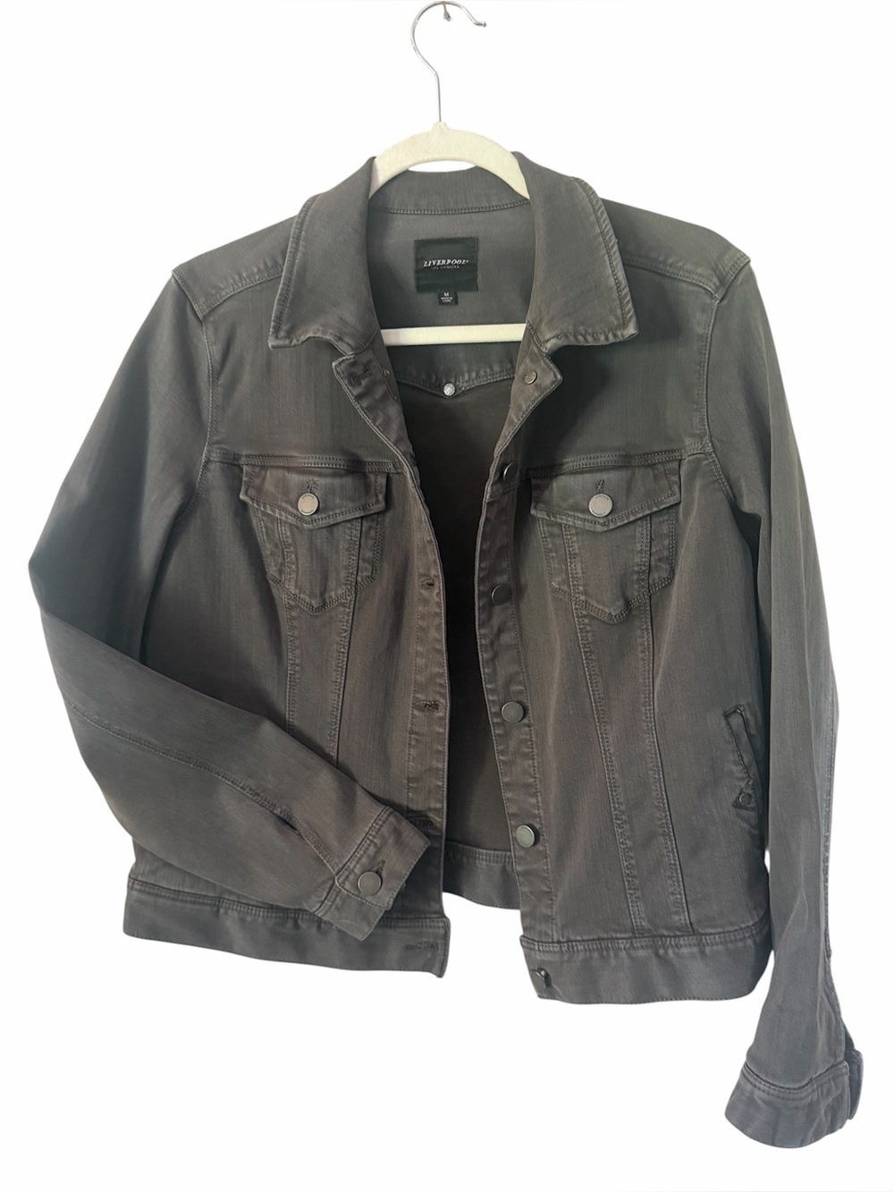 NWOT LIVERPOOL DK GRAY JEAN JACKET size M